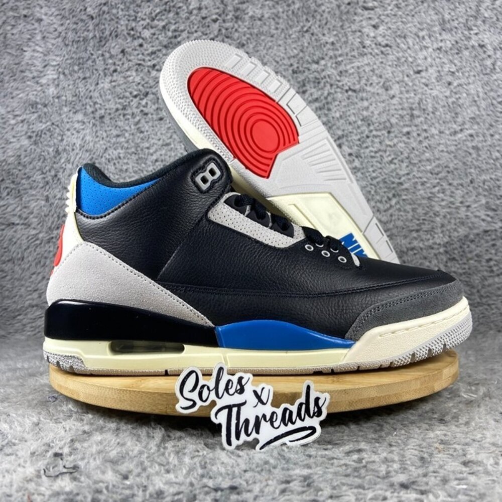 Air Jordan 3 Retro OG Rare Air Size 9 Men Black Chile Red Blue IB8967-004